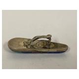 Vintage 925 Silver Inlaid Earrings - 1 Missing Clip