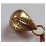 Red Coral Buddha Pendant with 14K Gold Bail