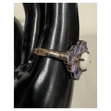 Sterling Silver Ring with Opal & Gems