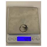 Sterling Silver Ring with Opal & Gems