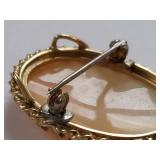 Vintage 14K Gold Cameo Brooch 5.7 Grams