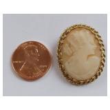 Vintage 14K Gold Cameo Brooch 5.7 Grams