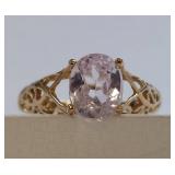 Vintage 10K Gold Ring with Kunzite Gemstone