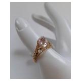 Vintage 10K Gold Ring with Kunzite Gemstone