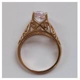 Vintage 10K Gold Ring with Kunzite Gemstone