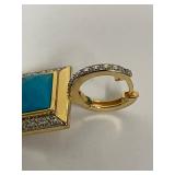 Sterling Silver Turquoise Pendant Set