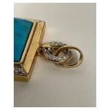 Sterling Silver Turquoise Pendant Set