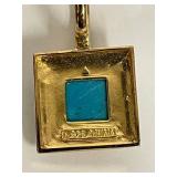 Sterling Silver Turquoise Pendant Set