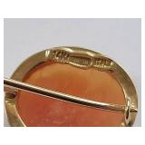 14k Italian Gold Vintage Cameo Earrings