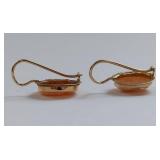 14k Italian Gold Vintage Cameo Earrings
