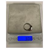 Sterling Silver Opal Ring with Orange Accents