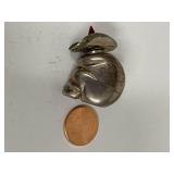 Vintage Sterling Silver Bottle Brooch with Red Stone Top Sombrero Sleeping Man