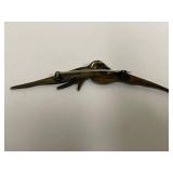 Antique Sterling Silver Enamel Blue Bird Brooch Pin