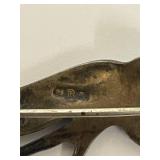 Antique Sterling Silver Enamel Blue Bird Brooch Pin