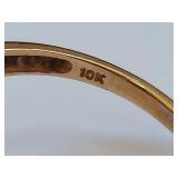 10K Gold Ruby & Diamond Ring with Elegant Design