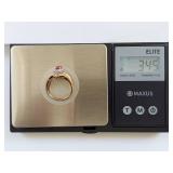 10K Gold Ruby & Diamond Ring with Elegant Design