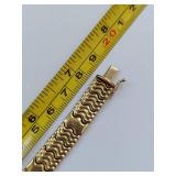 14K Gold Wave Design Bracelet Italian Made High Quality - 16 Grams