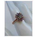 10K Mystic Topaz & Tanzanite Ring in Gold Setting