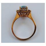 10K Mystic Topaz & Tanzanite Ring in Gold Setting