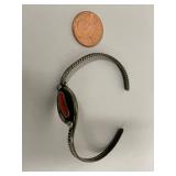 Vintage Sterling Silver Bracelet Set with Coral