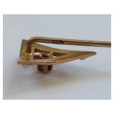 10K Gold Diamond & Seed Pearl Triangular Stick Pin Jewelry Accessory