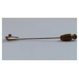 10K Gold Diamond & Seed Pearl Triangular Stick Pin Jewelry Accessory