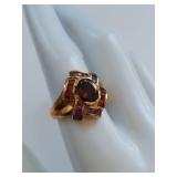 Stunning 10K Gold Garnet & Amethyst Ring