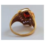 Stunning 10K Gold Garnet & Amethyst Ring