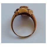 Stunning 10K Gold Garnet & Amethyst Ring