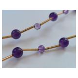 10K Gold and Amethyst Bead Necklace Jewelry