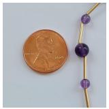10K Gold and Amethyst Bead Necklace Jewelry