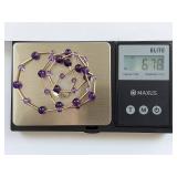 10K Gold and Amethyst Bead Necklace Jewelry