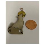 Mexican 925 Sterling Silver Howling Coyote Animal Pendant