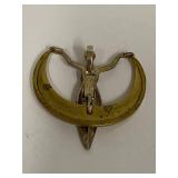 Sterling Silver Crescent Moon Goddess Figure Pin