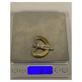 Sterling Silver Crescent Moon Goddess Figure Pin