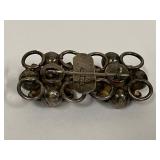 Taxco Vintage Sterling Silver Floral Turquoise Brooch