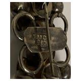 Taxco Vintage Sterling Silver Floral Turquoise Brooch