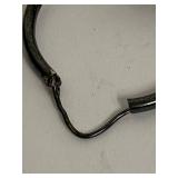 Vintage Sterling Silver Hoop Earrings with Textured Bead