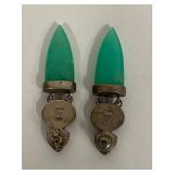 Sterling Silver Earrings with Lapis, Jasper, Green Quartz