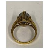 Vintage Gold Tone Ring with Multi-Colored Faceted Mystic Topaz Stone