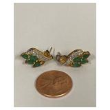 Elegant Sterling Silver Gold Plated Jewelry Set incl Emeralds