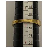 Gold-Toned Sterling Silver Ring with Bold Orange Gemstone