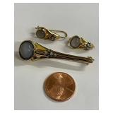 Sterling Silver 925 Brooch and Earrings Set