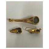 Sterling Silver 925 Brooch and Earrings Set