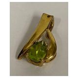 Elegant Sterling Silver Pendant with Green Gemstone