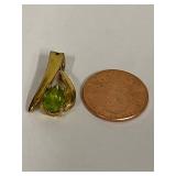 Elegant Sterling Silver Pendant with Green Gemstone