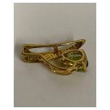 Elegant Sterling Silver Pendant with Green Gemstone