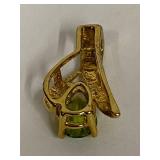 Elegant Sterling Silver Pendant with Green Gemstone