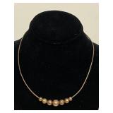 Sterling Silver Bead Necklace Sleek Design 925