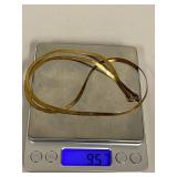 Sterling Silver Milor Italy Gold-Toned Flat Necklace Chain